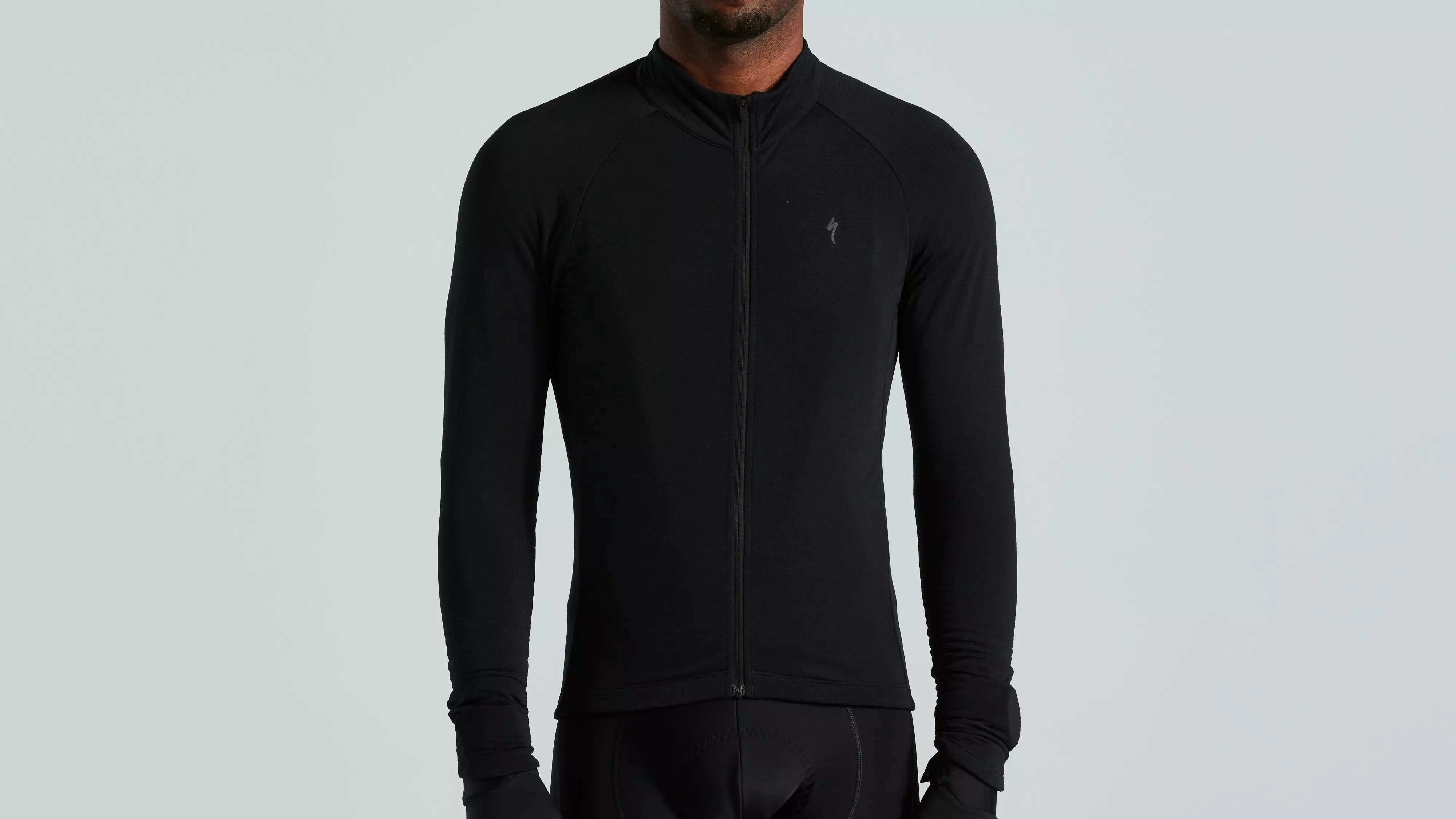Maglia calda da bici manica lunga Prime Power Grid nero