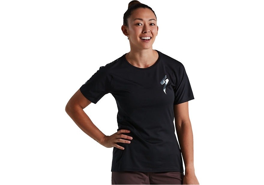 Maglia da Mtb da Donna manica corta Trail Air nero