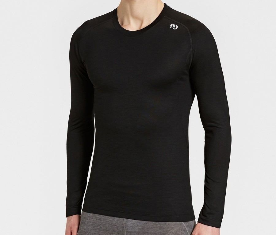 Maglia intima in lana merino TOMMY 140gr manica lunga nero