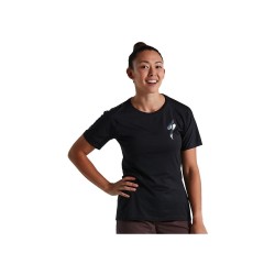 Maglia da Mtb da Donna manica corta Trail Air nero